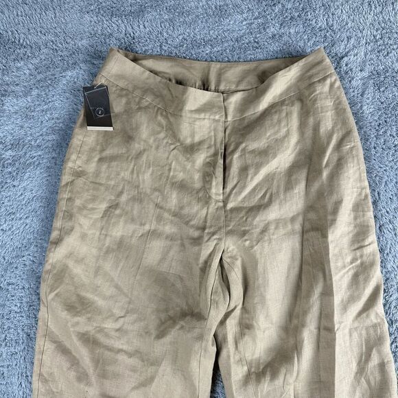 Merona Womens Lagenlook Boho Linen Trousers 16W Tan Earthy Neutral Natural - Picture 7 of 15